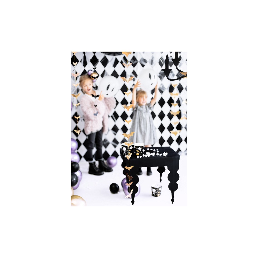 Paper garland Bats - gold, 1,5 m