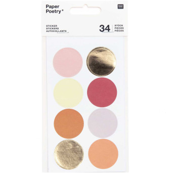 Naklejki - Paper Poetry - odcienie pomarańczowego, 34 szt.