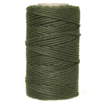 Sznurek bawełniany do makramy - oliwkowy, 2 mm, 100 g, 60 m