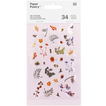 Naklejki żelowe Funny Fall - Paper Poetry - Kwiaty, 34 szt.
