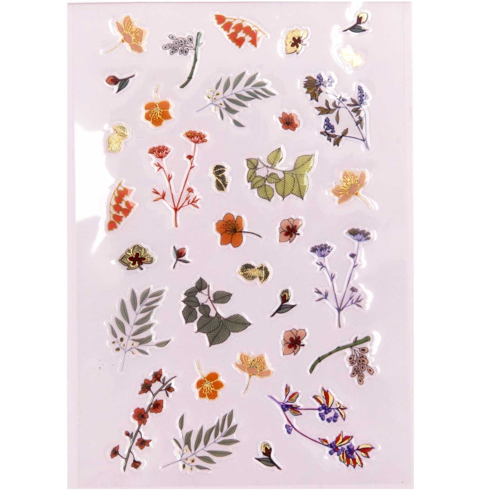 Naklejki żelowe Funny Fall - Paper Poetry - Kwiaty, 34 szt.
