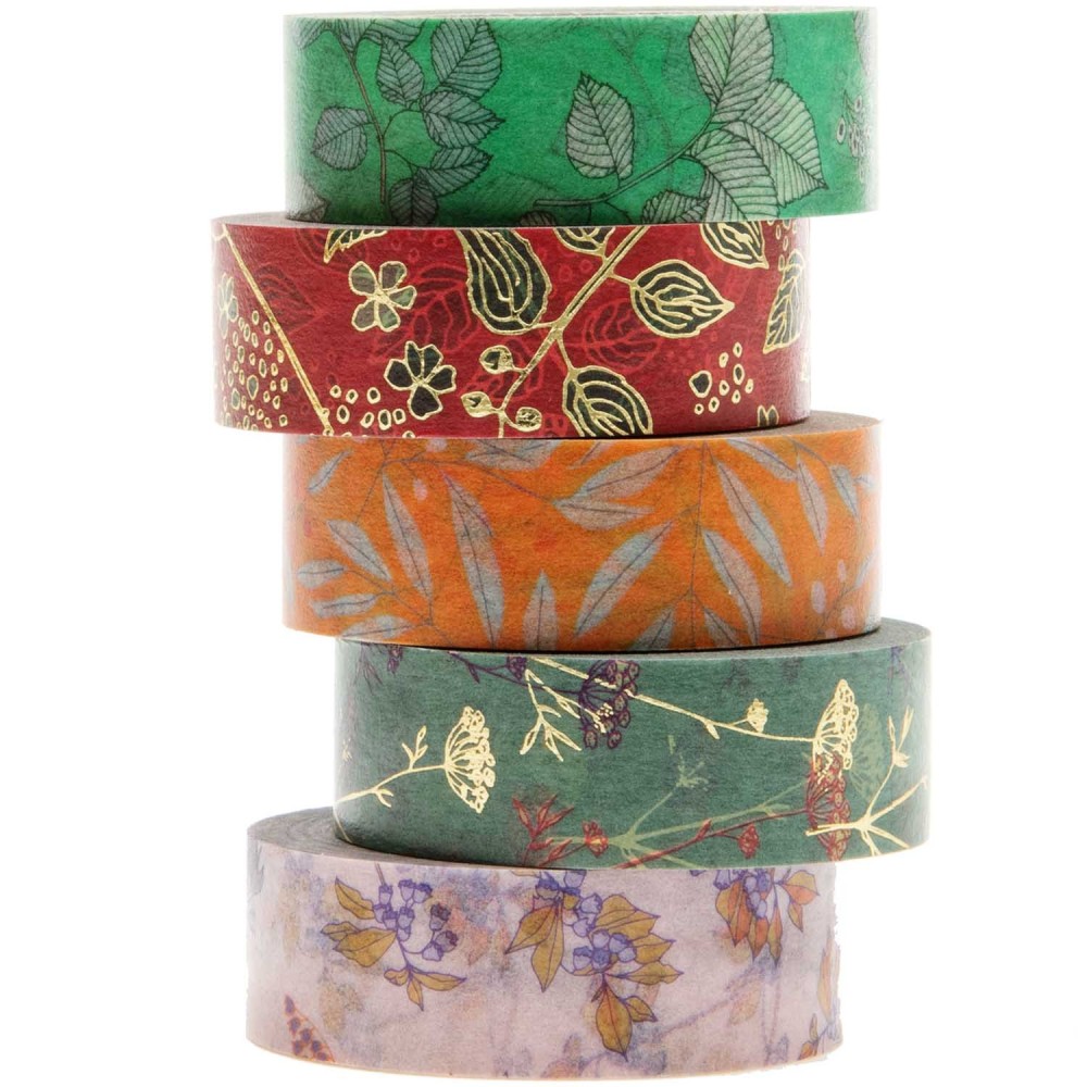 Zestaw taśm washi - Paper Poetry - Funny Fall, 15 mm x 10 m, 5 szt.