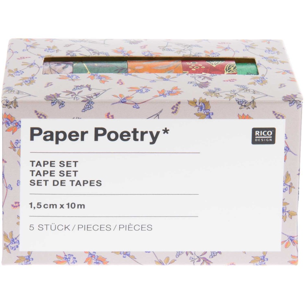 Set of washi tape - Paper Poetry - Funny Fall, 15 mm x 10 m, 5 pcs.