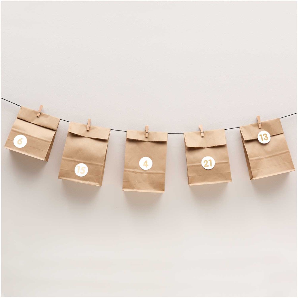 Kalendarz adwentowy - Paper Poetry - kraft, 24 szt.