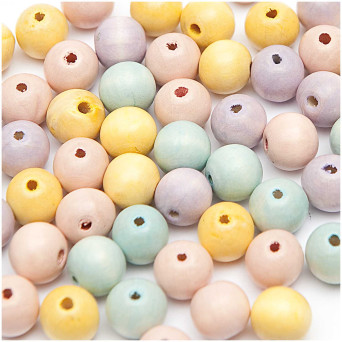 Wooden Beads - Rico Design - multicolor, 14 mm, 25 pcs.