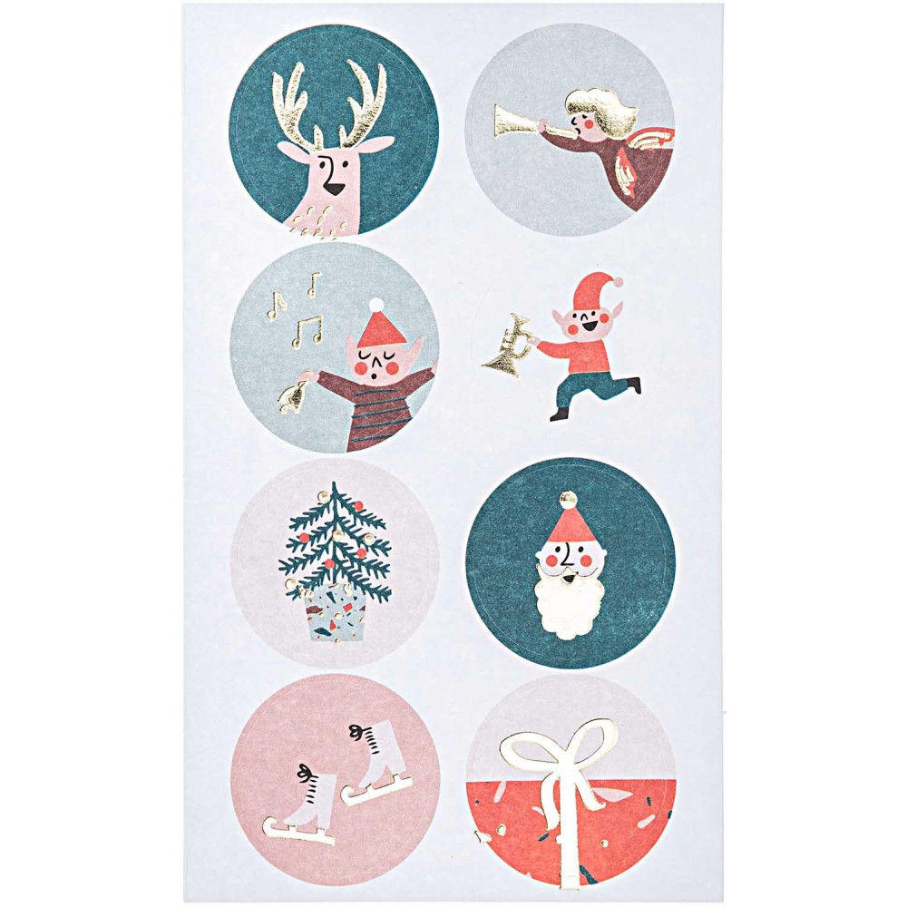 Naklejki świąteczne - Paper Poetry - Jolly Christmas, 80 szt.