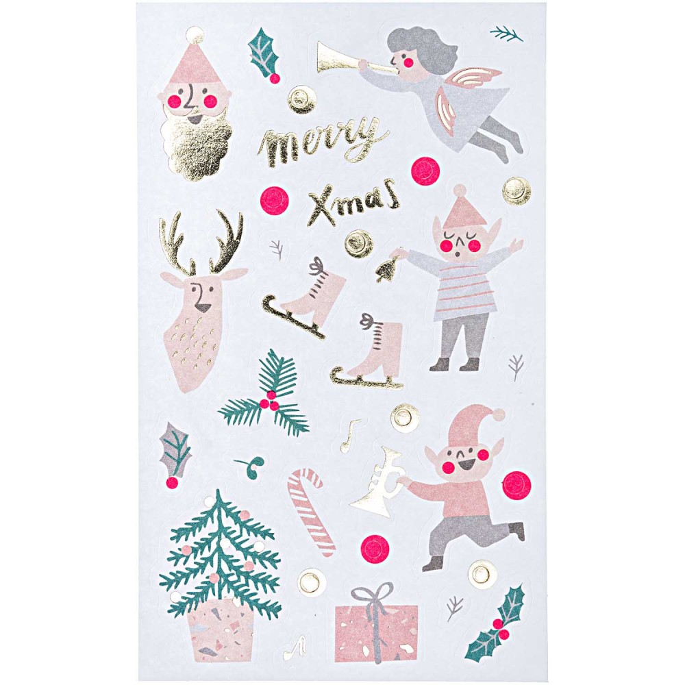 Naklejki świąteczne - Paper Poetry - Jolly Christmas, pastelowe, 80 szt.