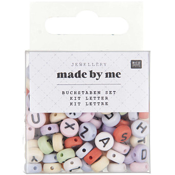 Koraliki z literkami - Rico Design - pastelowe, 165 szt.