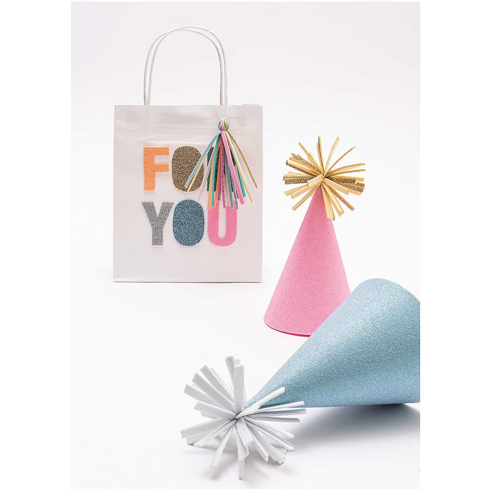Glitter foam set 20 x 30 cm - Rico Design - pastel, 10 colors, 10 pcs.