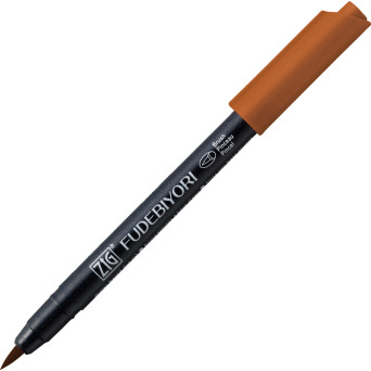 Zig Fudebiyori Brush Pen - Kuretake - Deep Reddish Brown