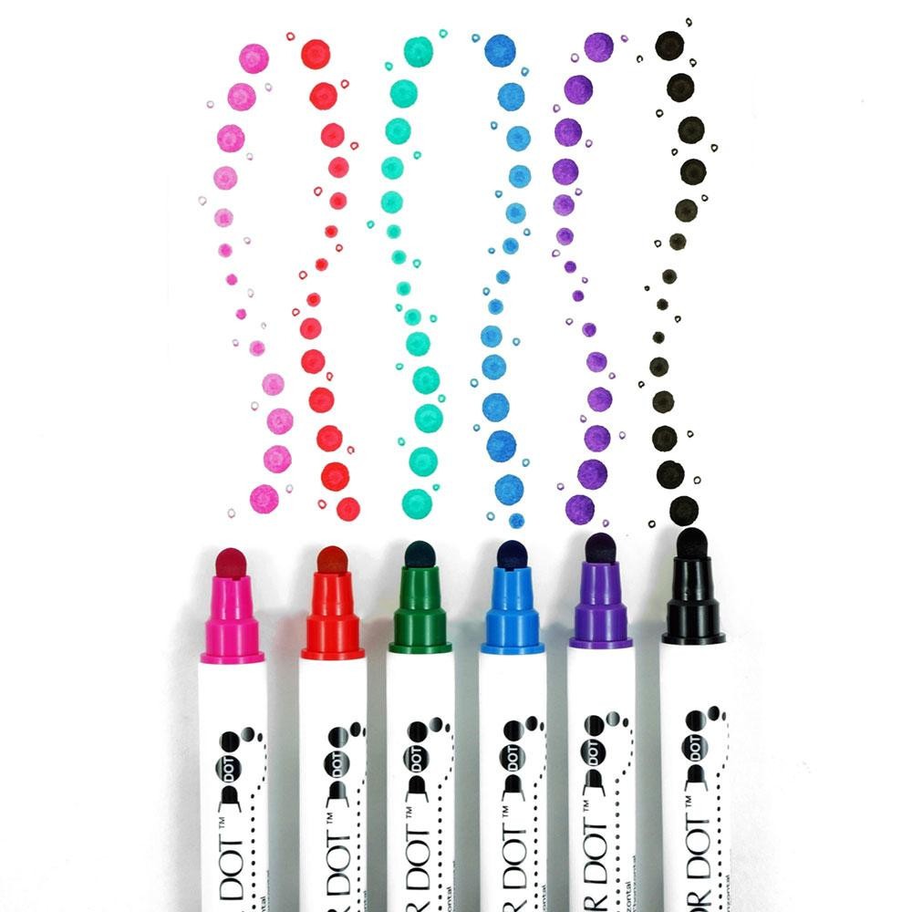 Zestaw dwustronnych pisaków Zig Clean Color Dot - Kuretake - 6 szt.
