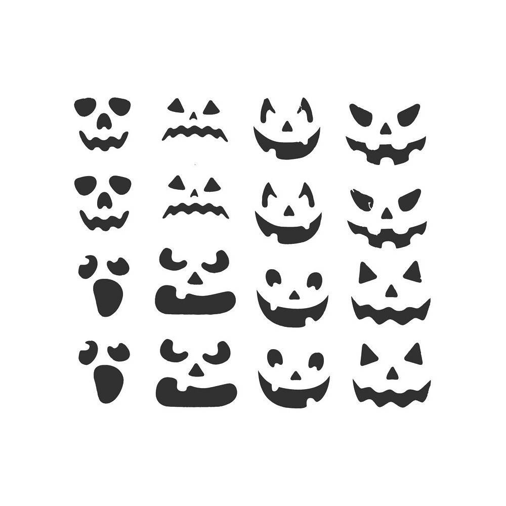 Set of halloween stickers for glass - 16 pcs.