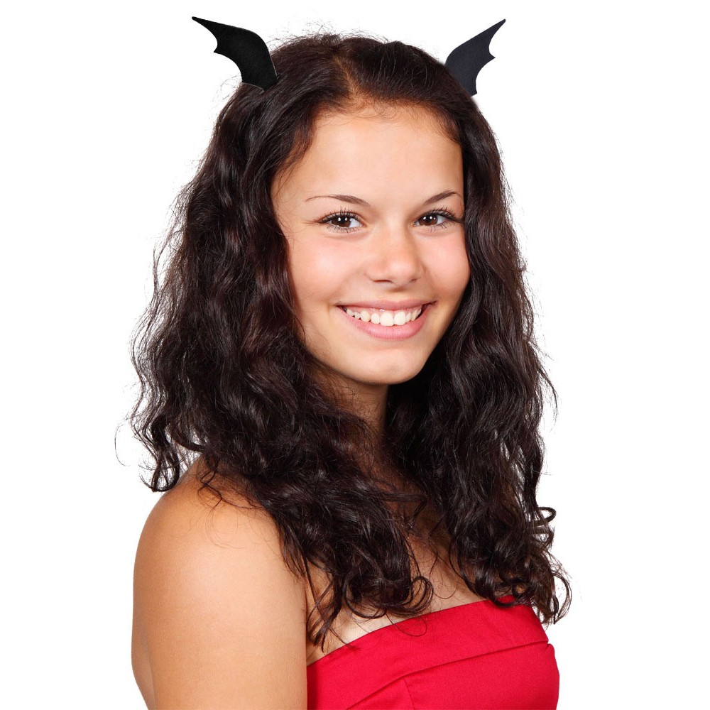 Bat wings hair clips - black, 6 cm, 2 pcs.