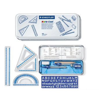 Zestaw geometryczny w metalowym etui - Staedtler - 10 szt.