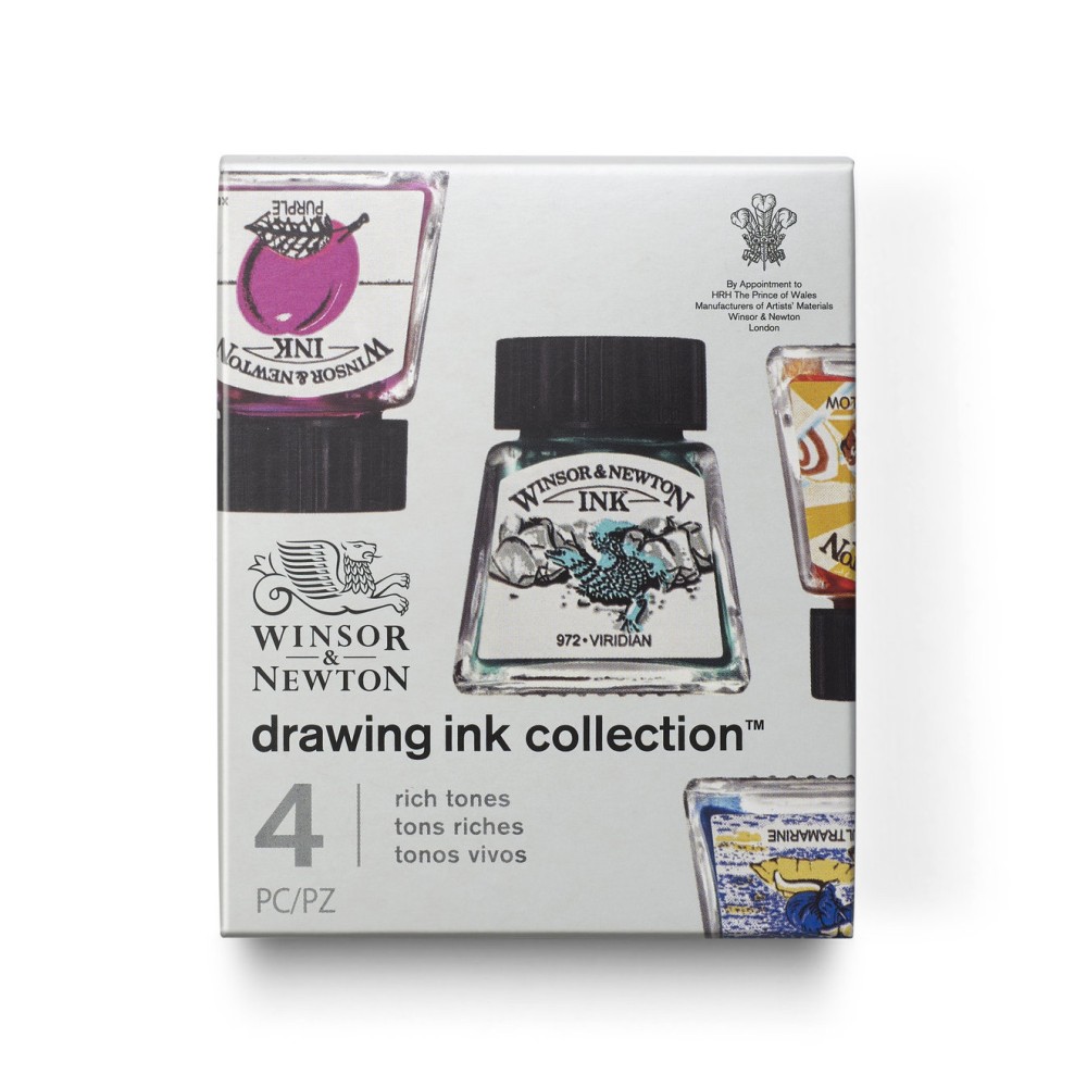 Zestaw tuszów rysunkowych - Winsor & Newton - Rich Tones, 4 szt.