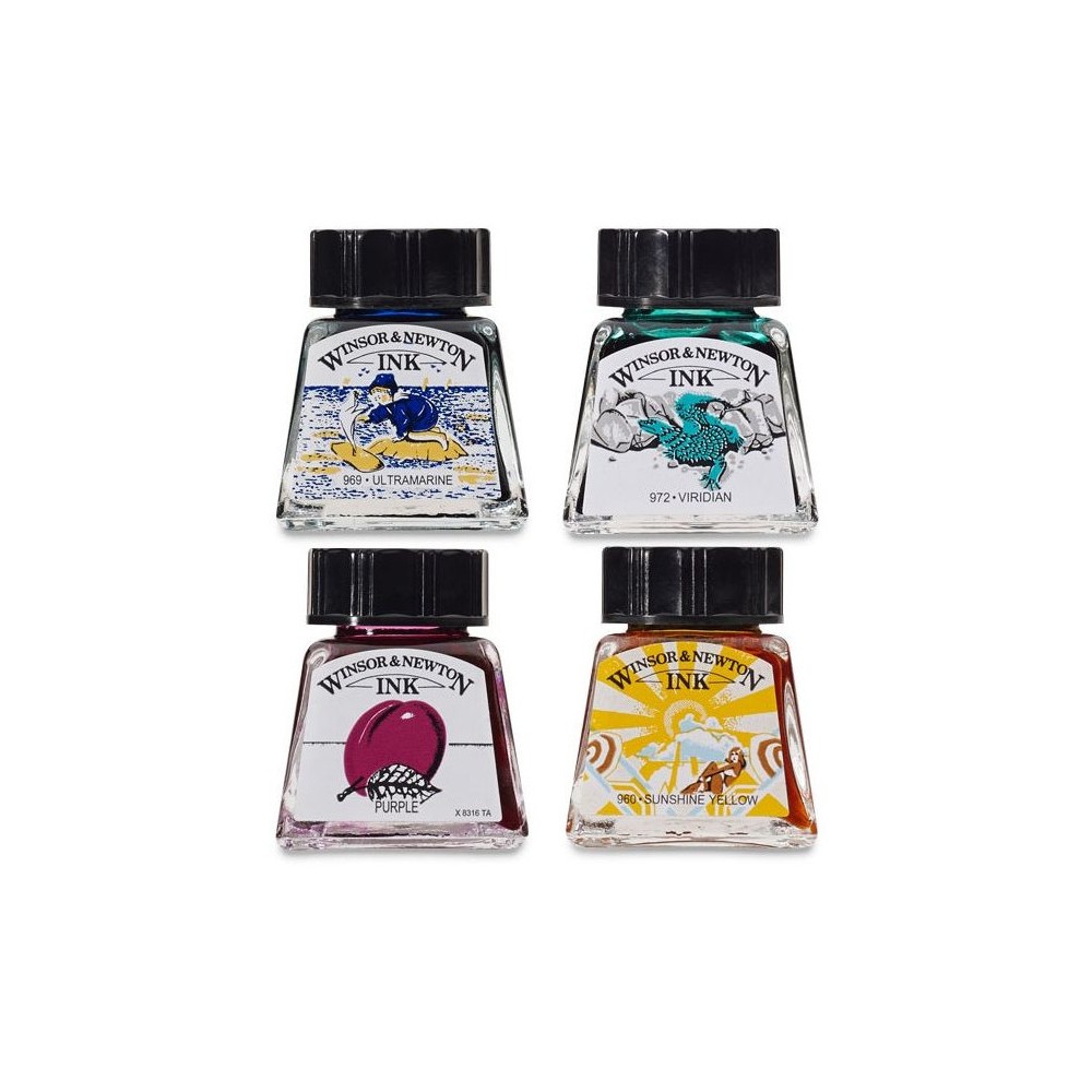 Zestaw tuszów rysunkowych - Winsor & Newton - Rich Tones, 4 szt.