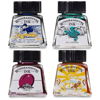 Zestaw tuszów rysunkowych - Winsor & Newton - Rich Tones, 4 szt.