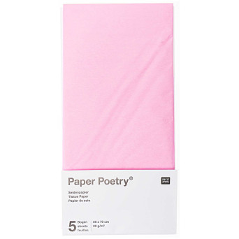 Gift wrapping tissue paper - Paper Poetry - pink, 5 pcs.