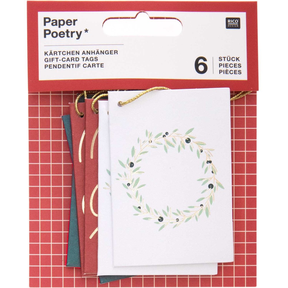 Zawieszki do prezentów ze sznurkiem - Paper Poetry - 6 szt.