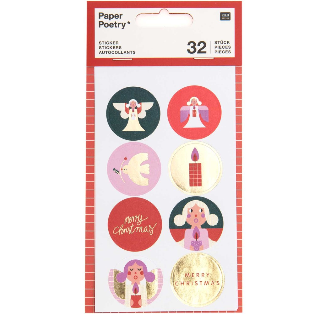 Naklejki świąteczne - Paper Poetry - Xmas, 32 szt.