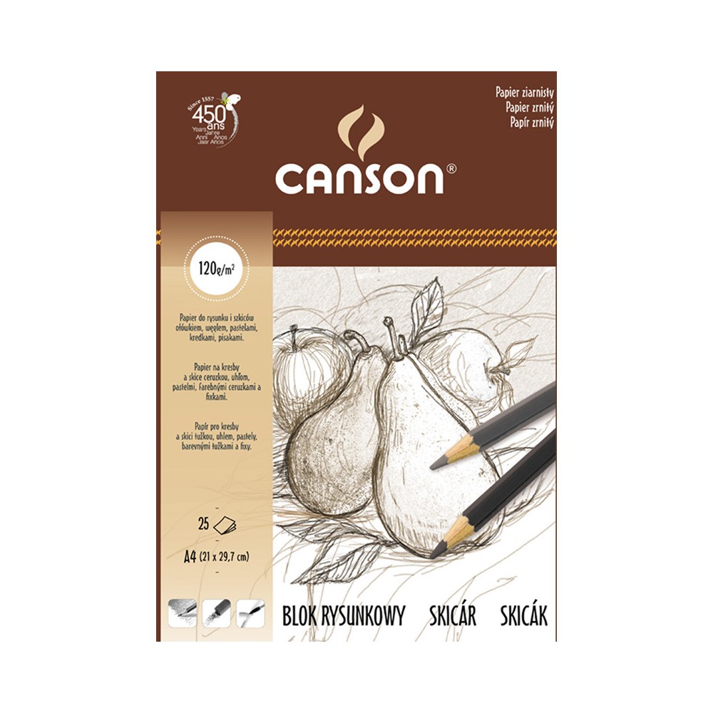 Blok rysunkowy A4 - Canson - 120 g, 25 ark.