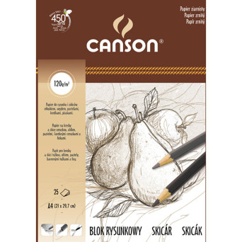 Blok rysunkowy A4 - Canson - 120 g, 25 ark.