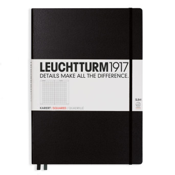 Notatnik Master Slim - Leuchtturm1917 - w kratkę, czarny, A4+