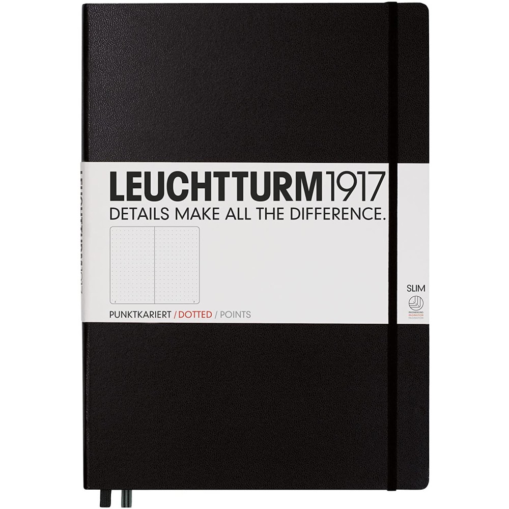 Notatnik Master Slim - Leuchtturm1917 - w kropki, czarny, A4+