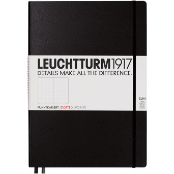 Notatnik Master Slim - Leuchtturm1917 - w kropki, czarny, A4+