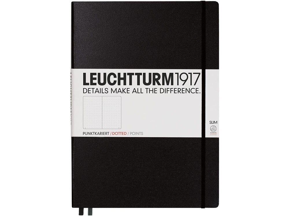 Notatnik Master Slim - Leuchtturm1917 - w kropki, czarny, A4+