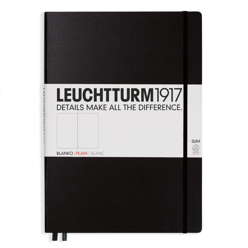 Notatnik Master Slim - Leuchtturm1917 - gładki, czarny, A4+