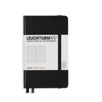 Notatnik - Leuchtturm1917 - w linie, czarny, twarda okładka, A6