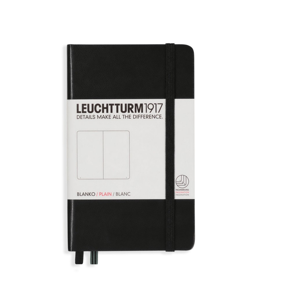 Notatnik - Leuchtturm1917 - gładki, czarny, twarda okładka, A6